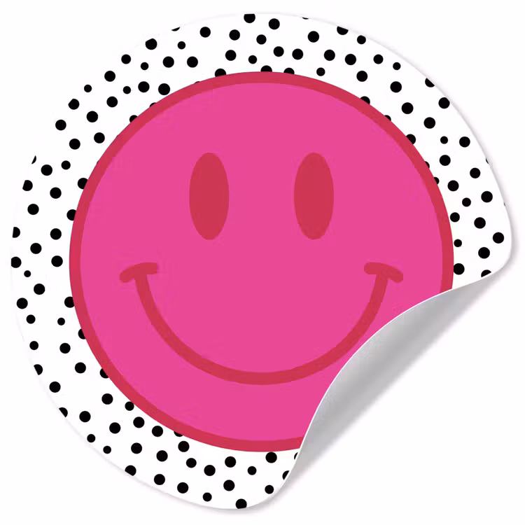 Behangcirkel - Smiley - Roze - Stippen — 1