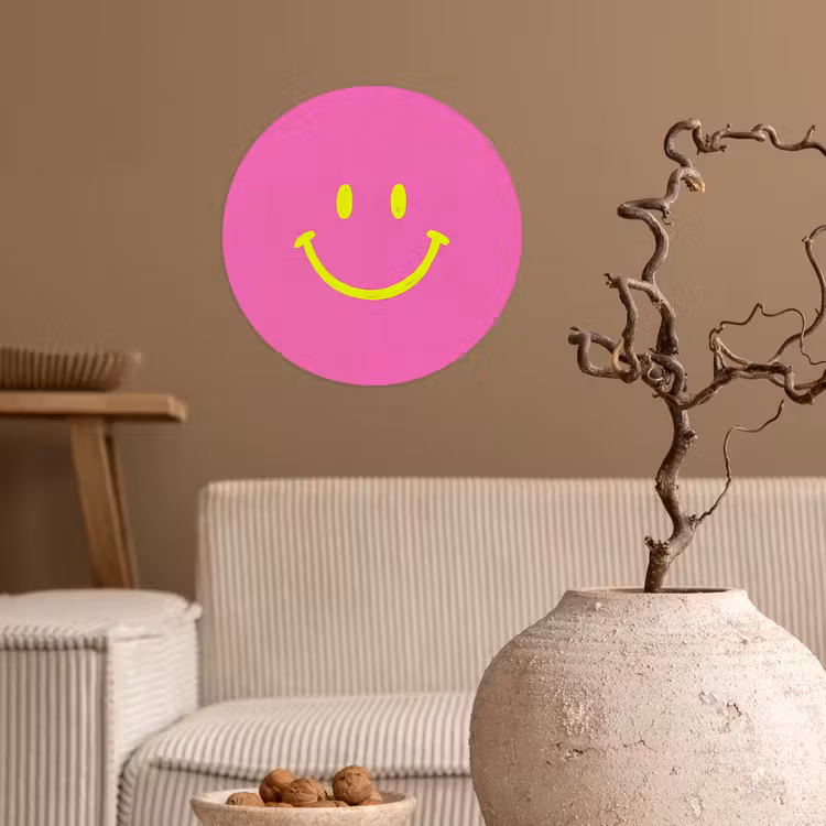 Behangcirkel - Smiley - Vrolijk - Roze — 2
