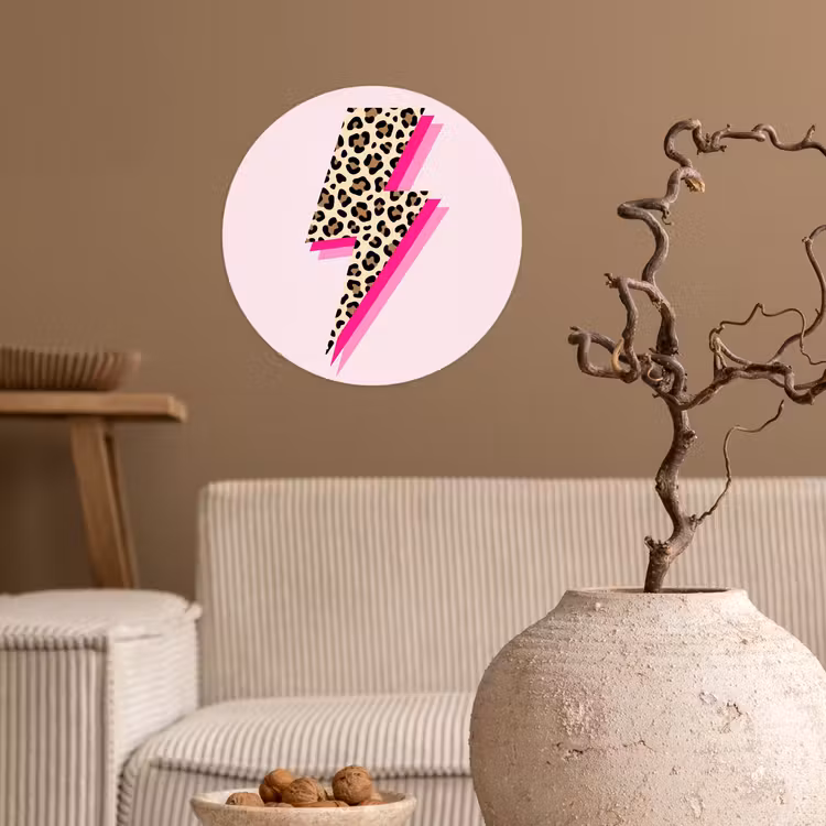 Behangcirkel - Stippen - Roze - Bliksem — 2