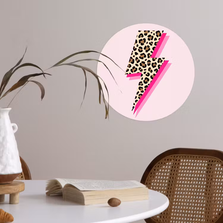 Behangcirkel - Stippen - Roze - Bliksem — 4