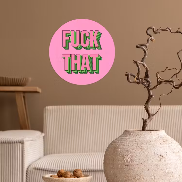 Behangcirkel - Tekst - Bold - Roze — 2