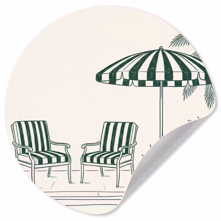 Behangcirkel - Terras - Illustratie - Groen — 1