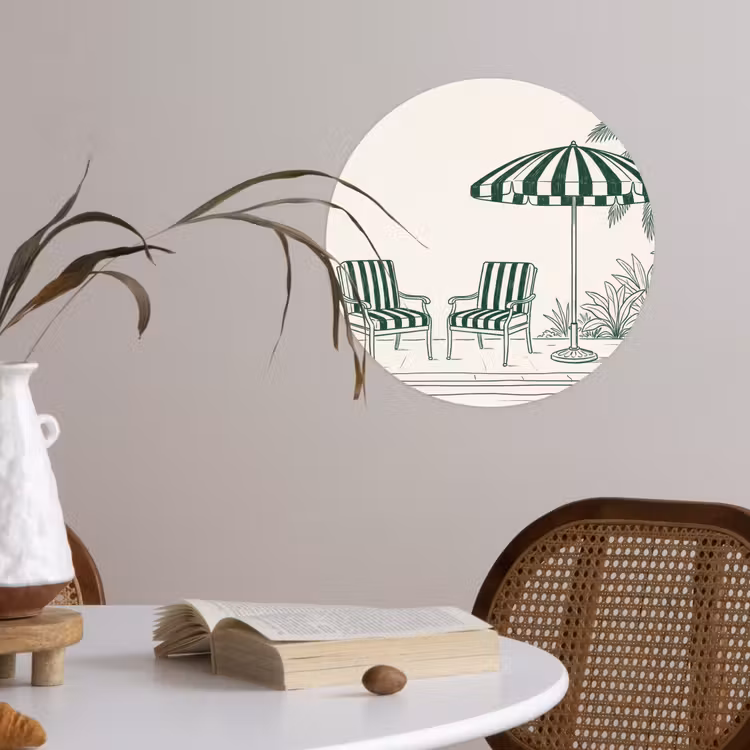Behangcirkel - Terras - Illustratie - Groen — 4