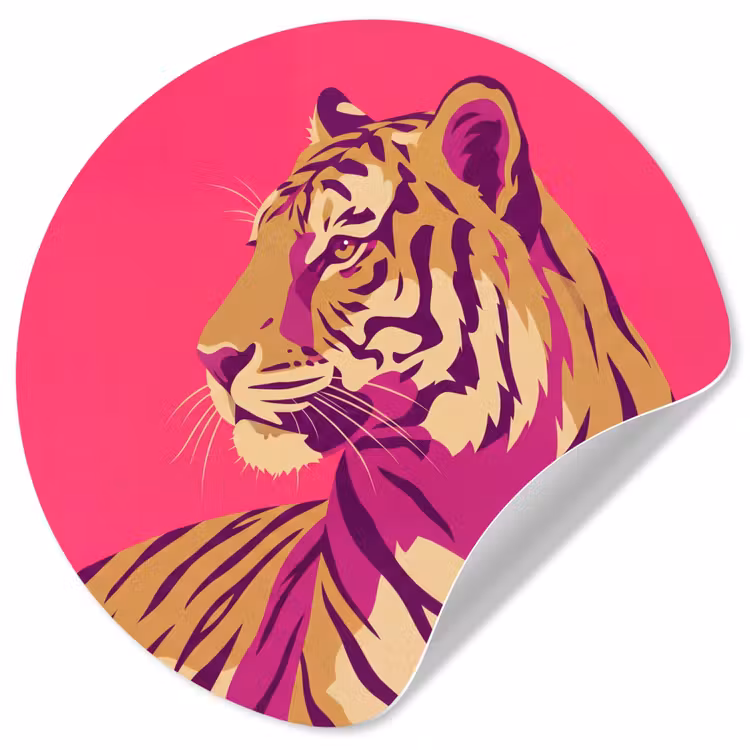Behangcirkel - Tijger - Modern - Neon — 1
