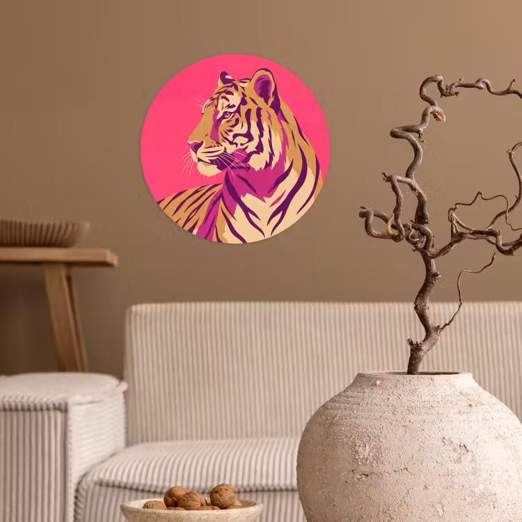 Behangcirkel - Tijger - Modern - Neon — 2