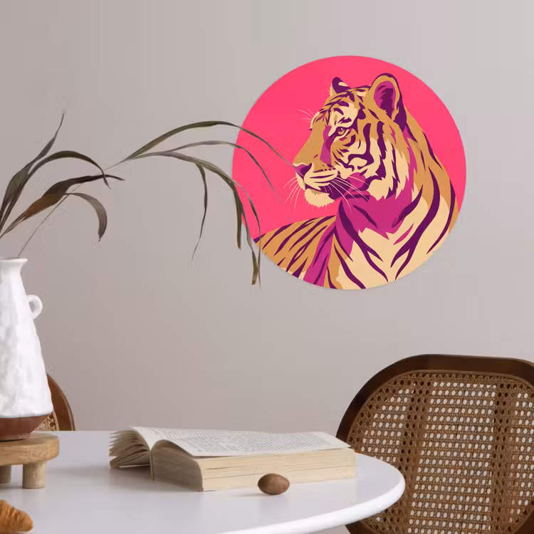 Behangcirkel - Tijger - Modern - Neon — 4