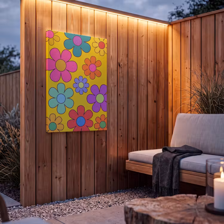 Buiten canvas - Bloemen - Illustratie - Kleurrijk — 4