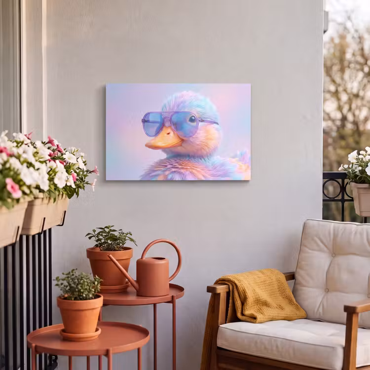 Buiten canvas - Eend - bril - Pastel — 4
