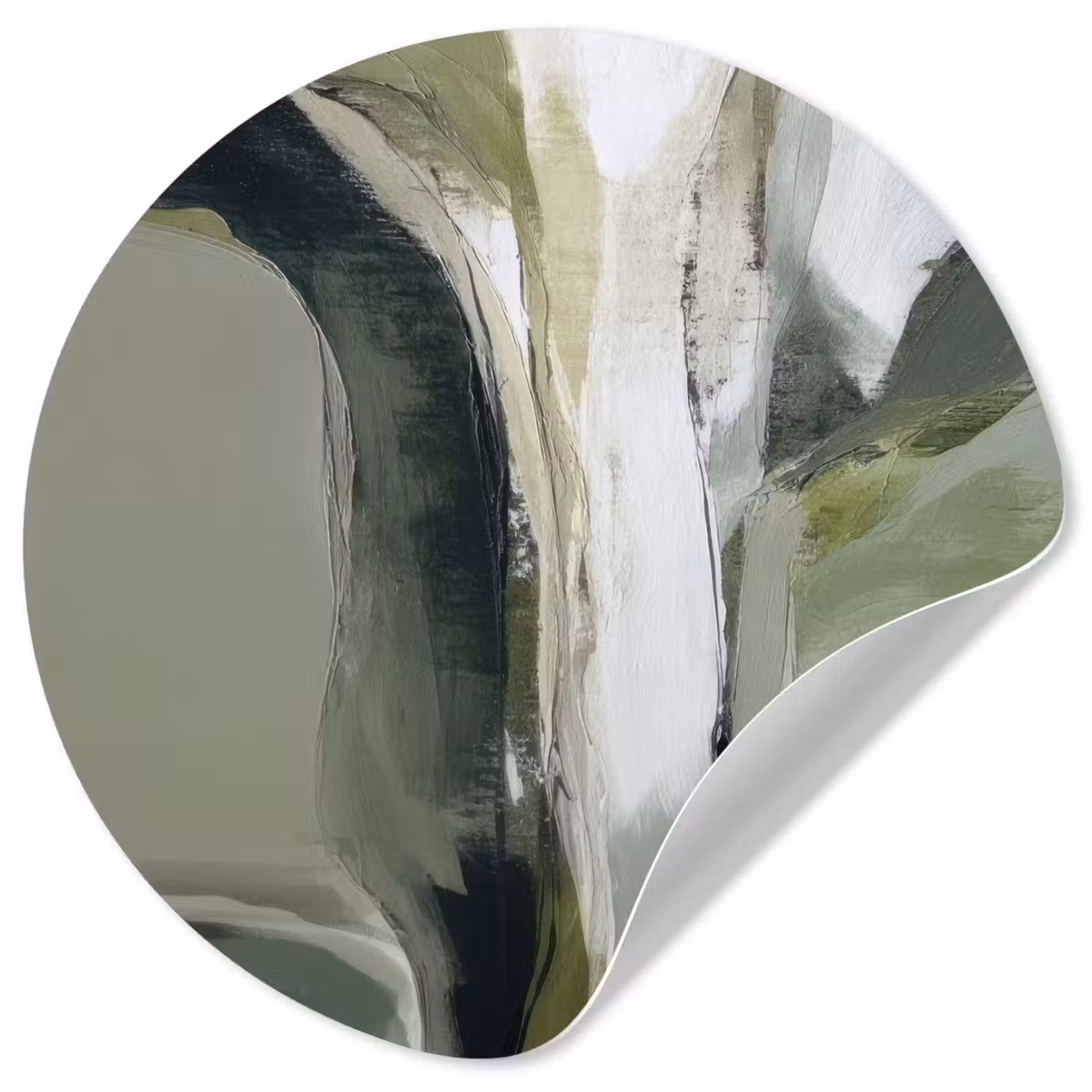 Behangcirkel - Natuur - Abstract - Groen - Penseelstreken — 1