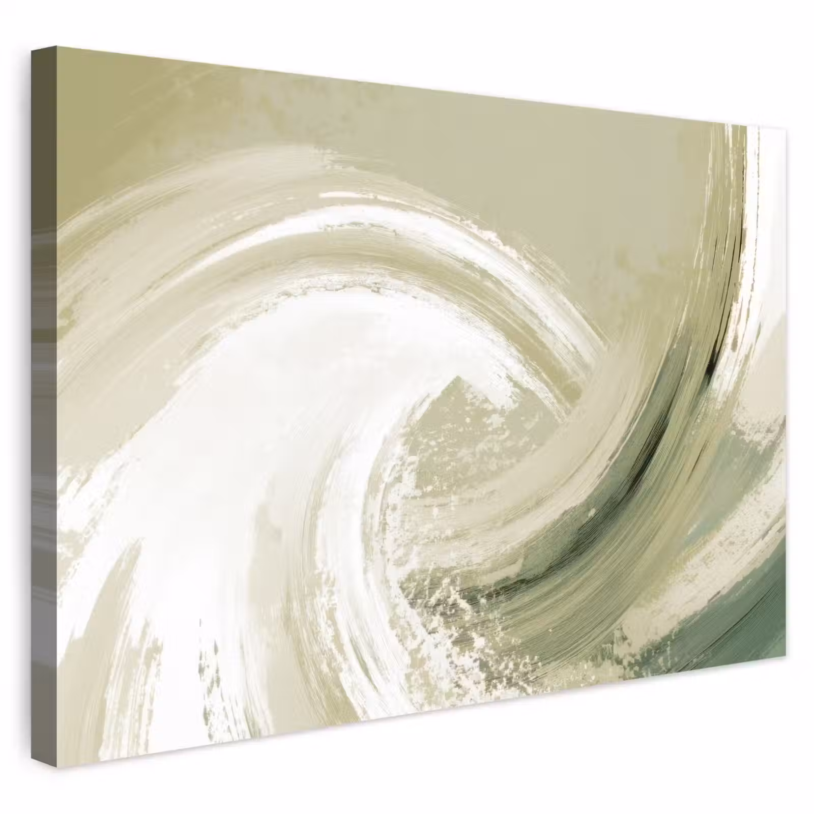 Buiten canvas - Abstract - Penseelstreken - Golven - Groen — 1