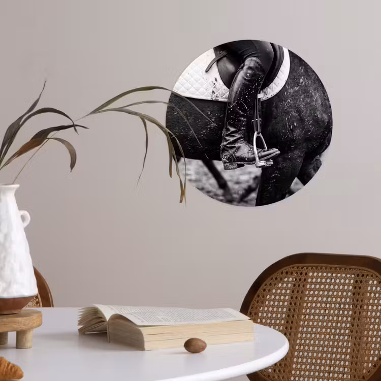 Behangcirkel - Paard - Sport - Zwart - Wit — 4