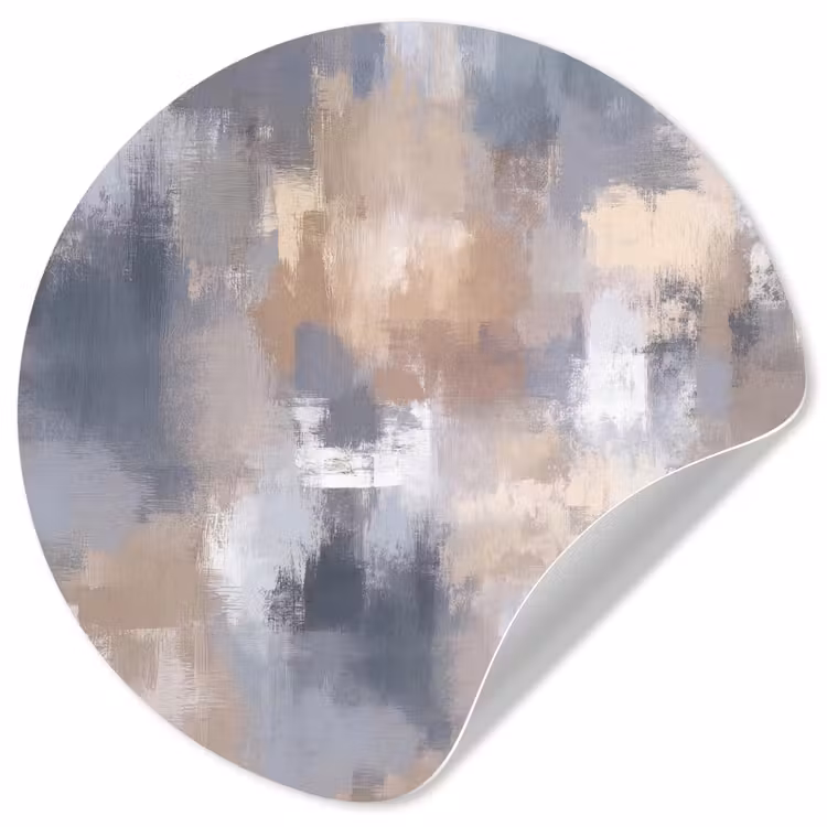 Behangcirkel - Penseelstreken - Schilderij - Beige — 1