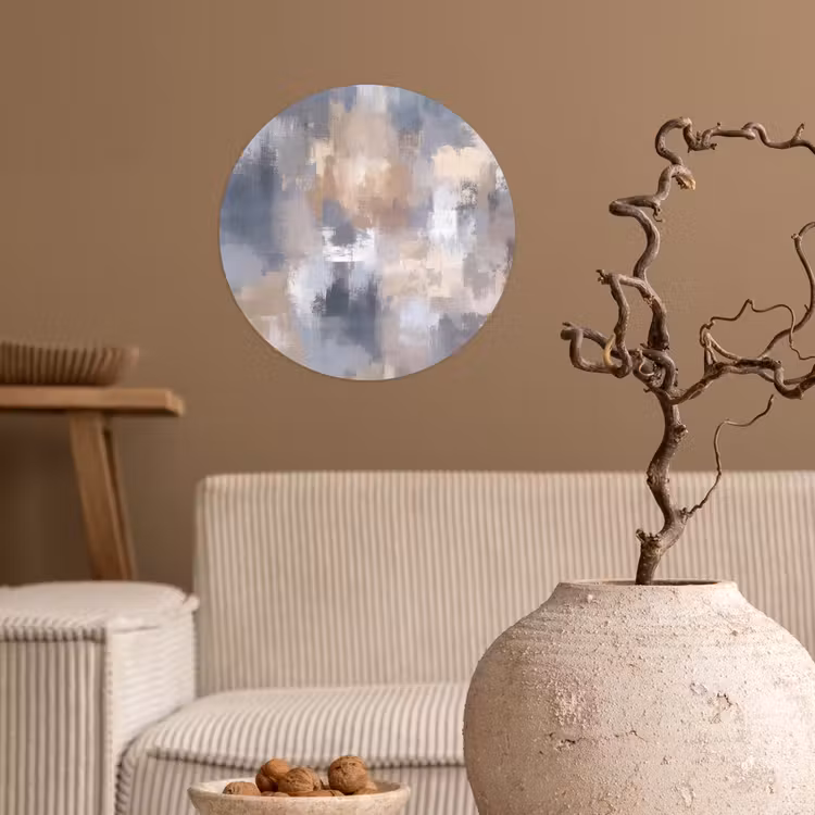Behangcirkel - Penseelstreken - Schilderij - Beige — 2