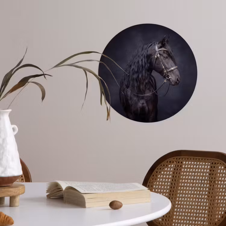Behangcirkel - Portret - Paard - Donker — 4