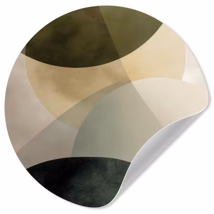 Behangcirkel - Vlakken - Abstract - Beige - Cirkels — 1
