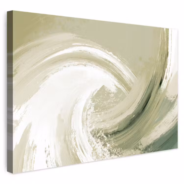 Buiten canvas - Abstract - Penseelstreken - Golven - Groen — 1