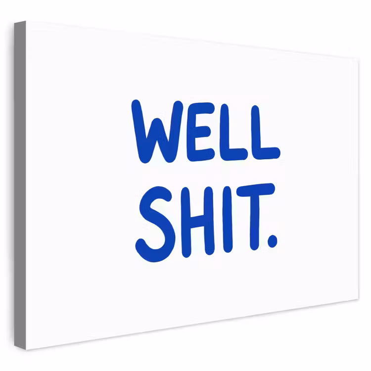 Buiten canvas - Blauw - Quote - Wit — 1