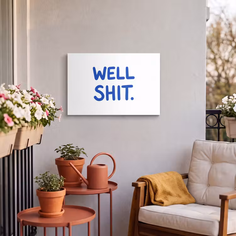 Buiten canvas - Blauw - Quote - Wit — 4