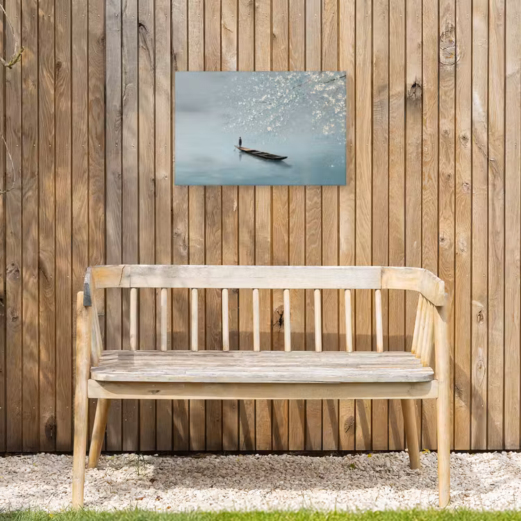 Buiten canvas - Bloesems - Minimalistisch - Wateroppervlak - Boot — 3