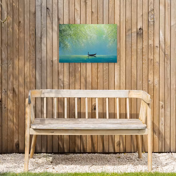 Buiten canvas - Bootje - Water - Bladeren - Bloesems — 3