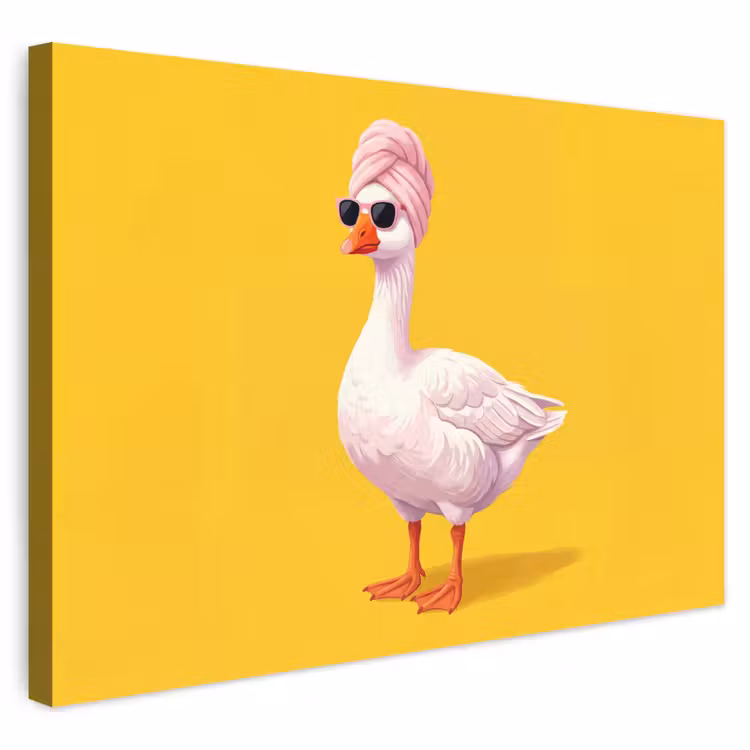 Buiten canvas - Eend - Zonnebril - Geel — 1