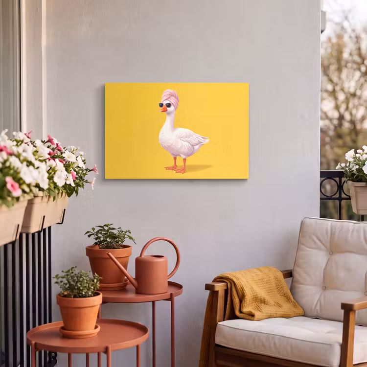 Buiten canvas - Eend - Zonnebril - Geel — 4