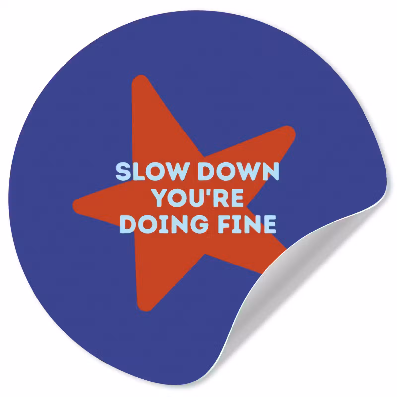 Behangcirkel - Slow down you're doing fine - Ster - Blauw — 1