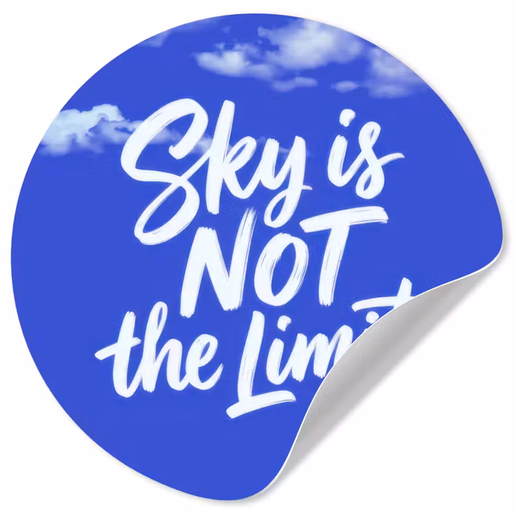 Behangcirkel - Sky is not the limit - Blauwe lucht - Wolken — 1