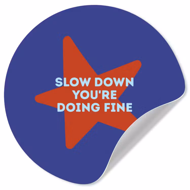 Behangcirkel - Slow down you're doing fine - Ster - Blauw — 1
