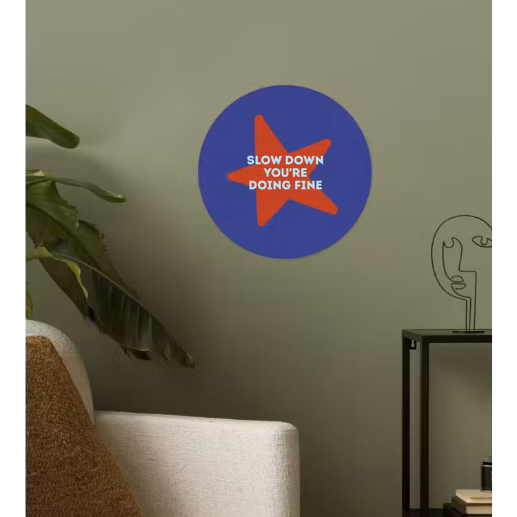 Behangcirkel - Slow down you're doing fine - Ster - Blauw — 3