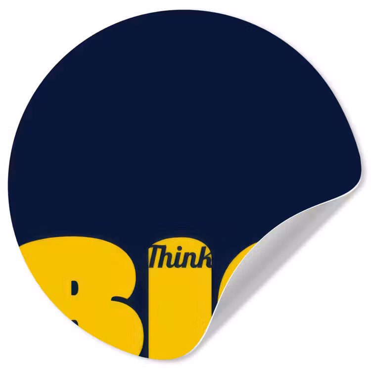 Behangcirkel - Think big - Blauw - Geel — 1