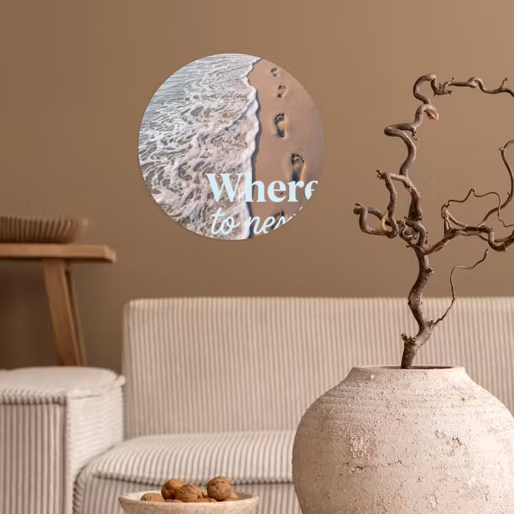 Behangcirkel - Where to next - Strand - Voetstappen — 2