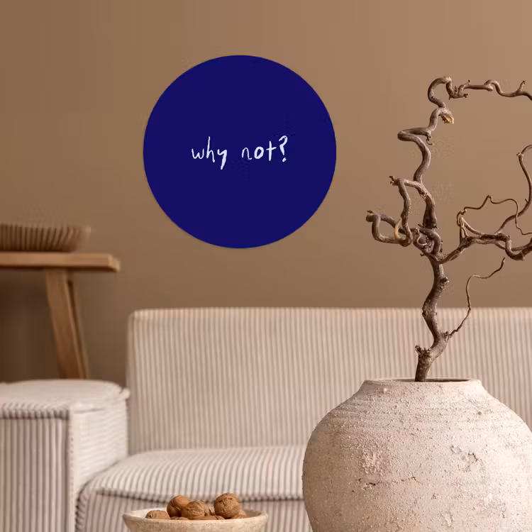 Behangcirkel - Why not - Blauw - Handgeschreven — 2