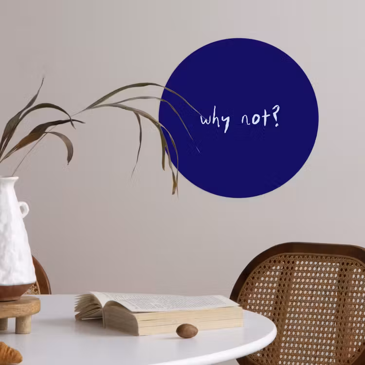 Behangcirkel - Why not - Blauw - Handgeschreven — 4