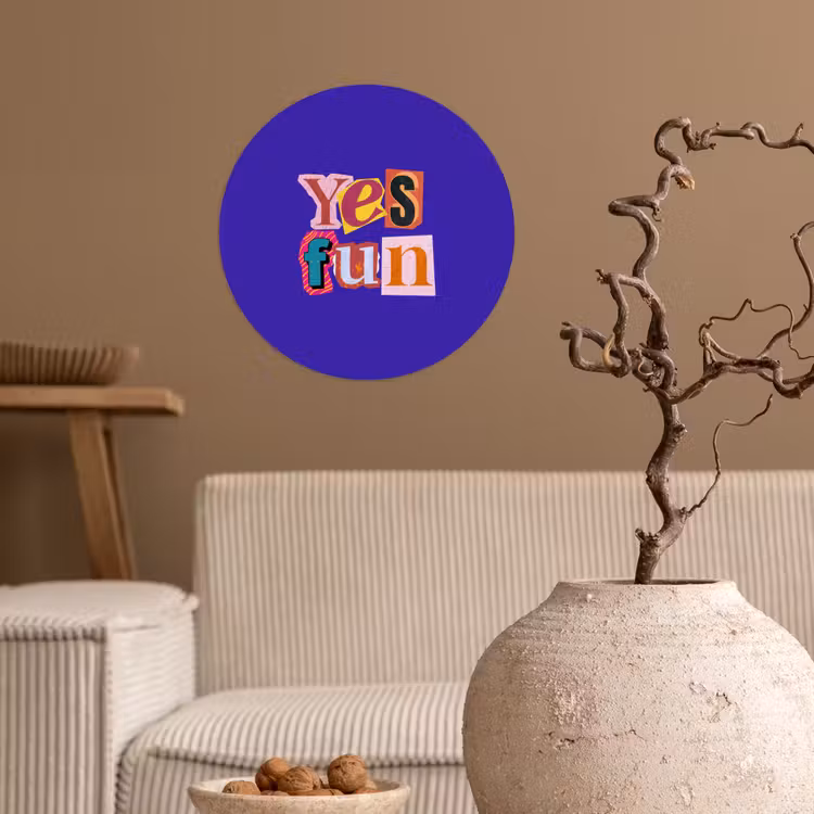 Behangcirkel - Yes fun - Kleurrijk - Collage-stijl — 2