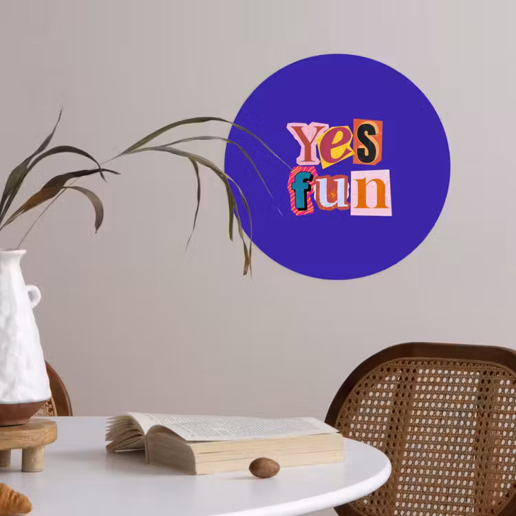 Behangcirkel - Yes fun - Kleurrijk - Collage-stijl — 4