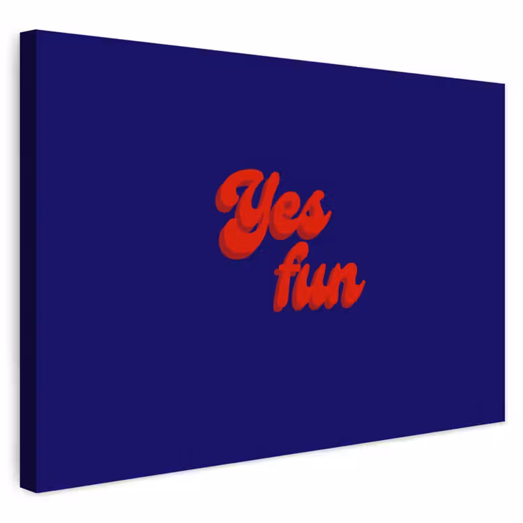 Buiten canvas - Blauw - Rood - Yes fun - 3D — 1