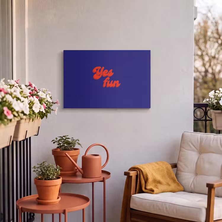 Buiten canvas - Blauw - Rood - Yes fun - 3D — 4
