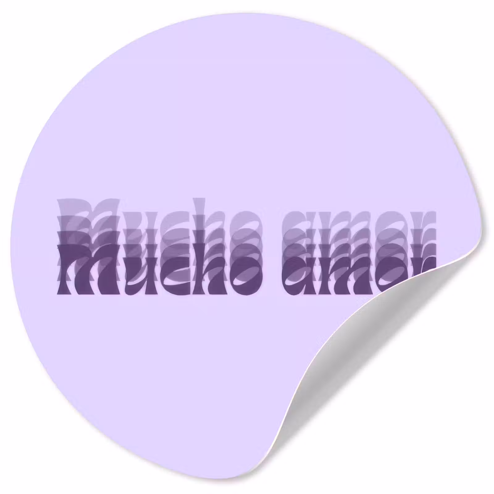Behangcirkel - Mucho amor - Paars - Gelaagde letters — 1