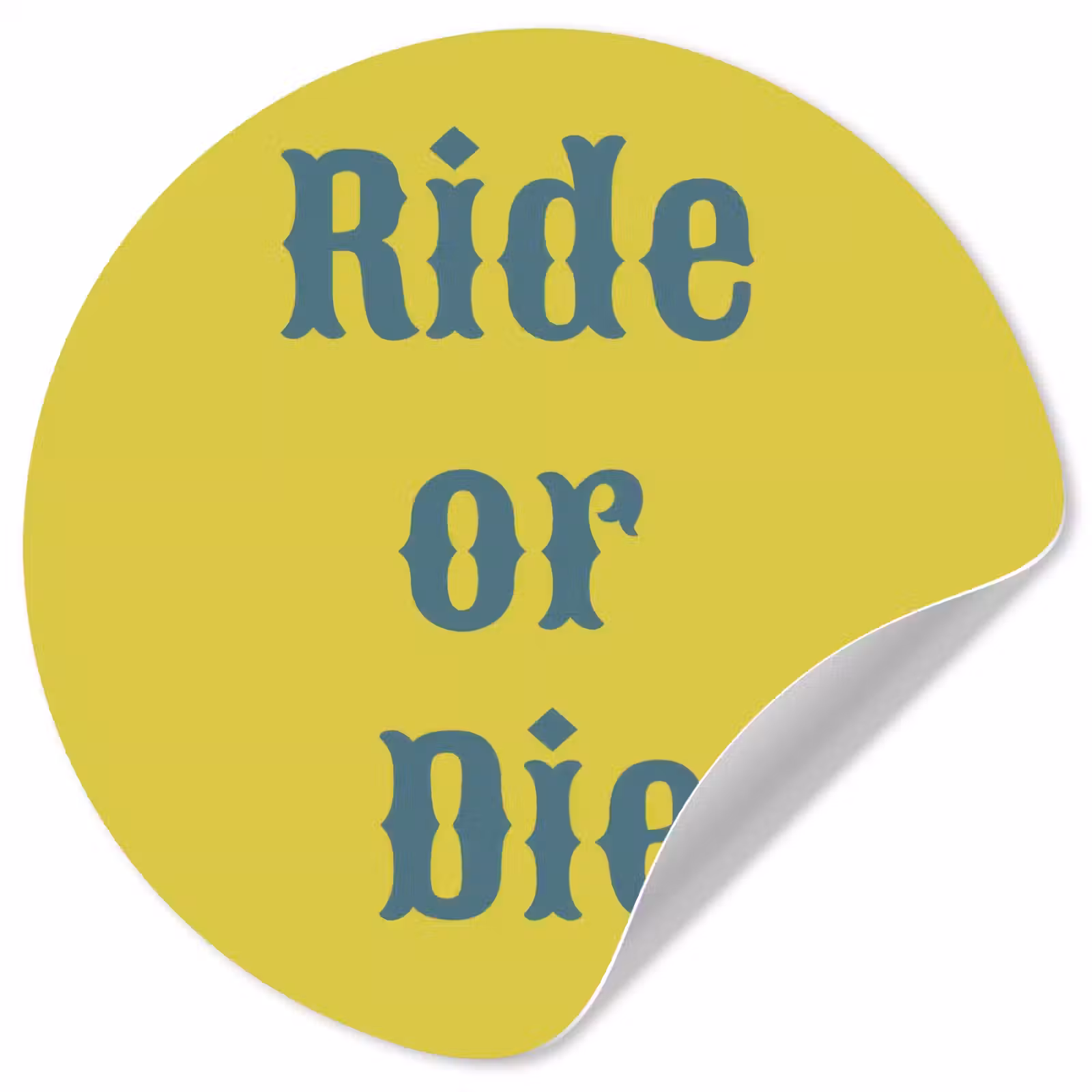 Behangcirkel - Ride or die - Geel - Blauw — 1