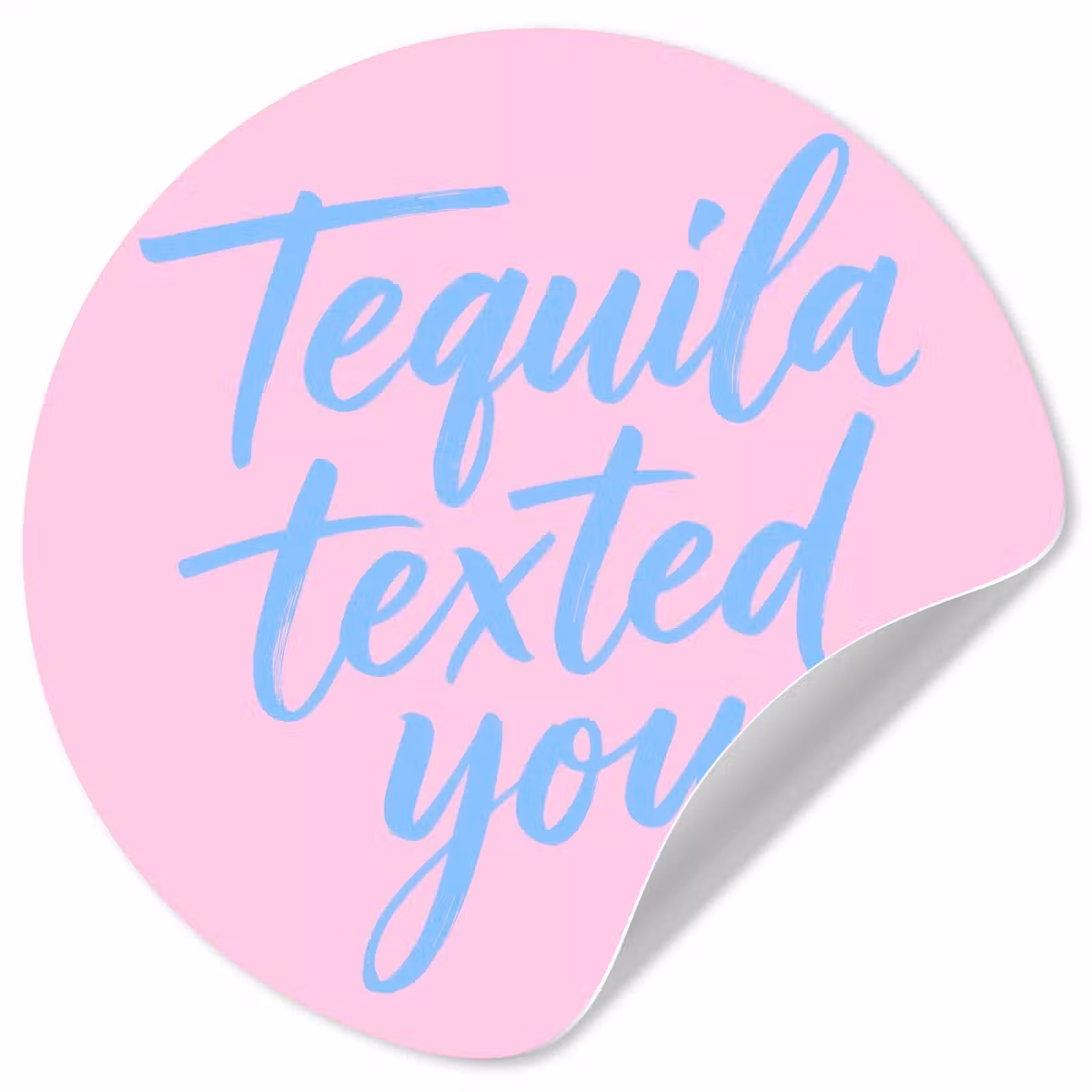 Behangcirkel - Tequila texted you - Roze - Blauw — 1