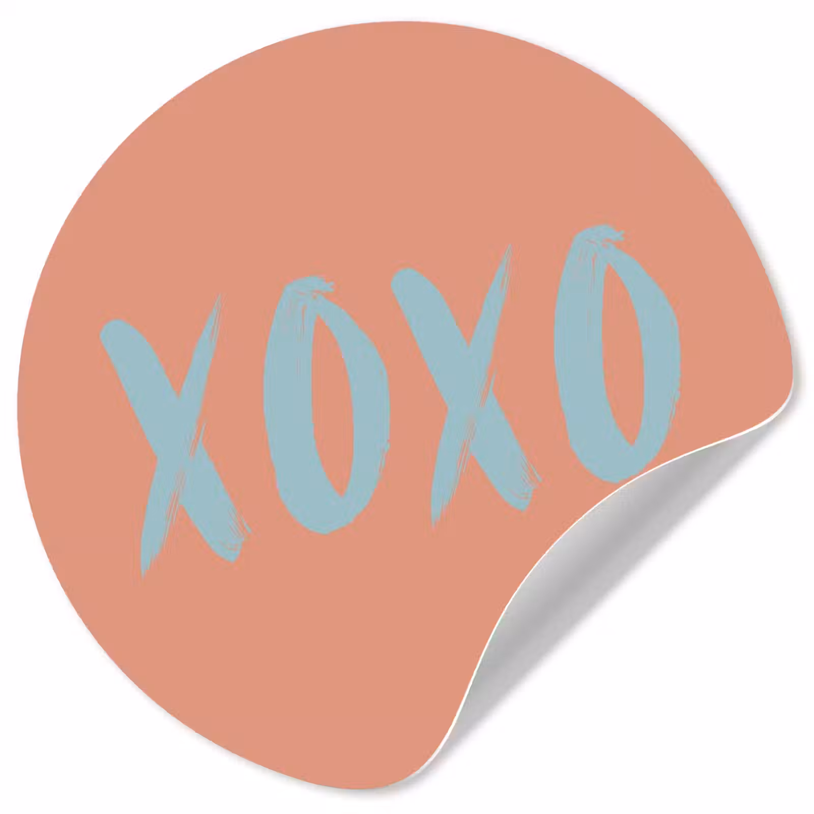 Behangcirkel - XOXO - Blauw - Perzikkleur — 1