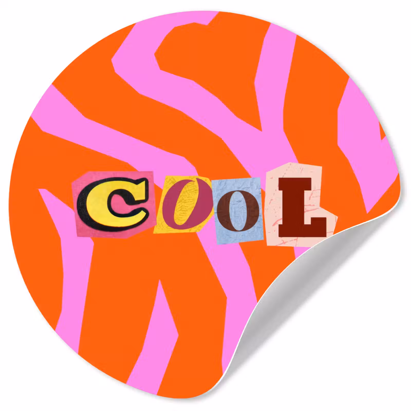 Behangcirkel - Zebraprint - Grafisch - COOL - Oranje — 1