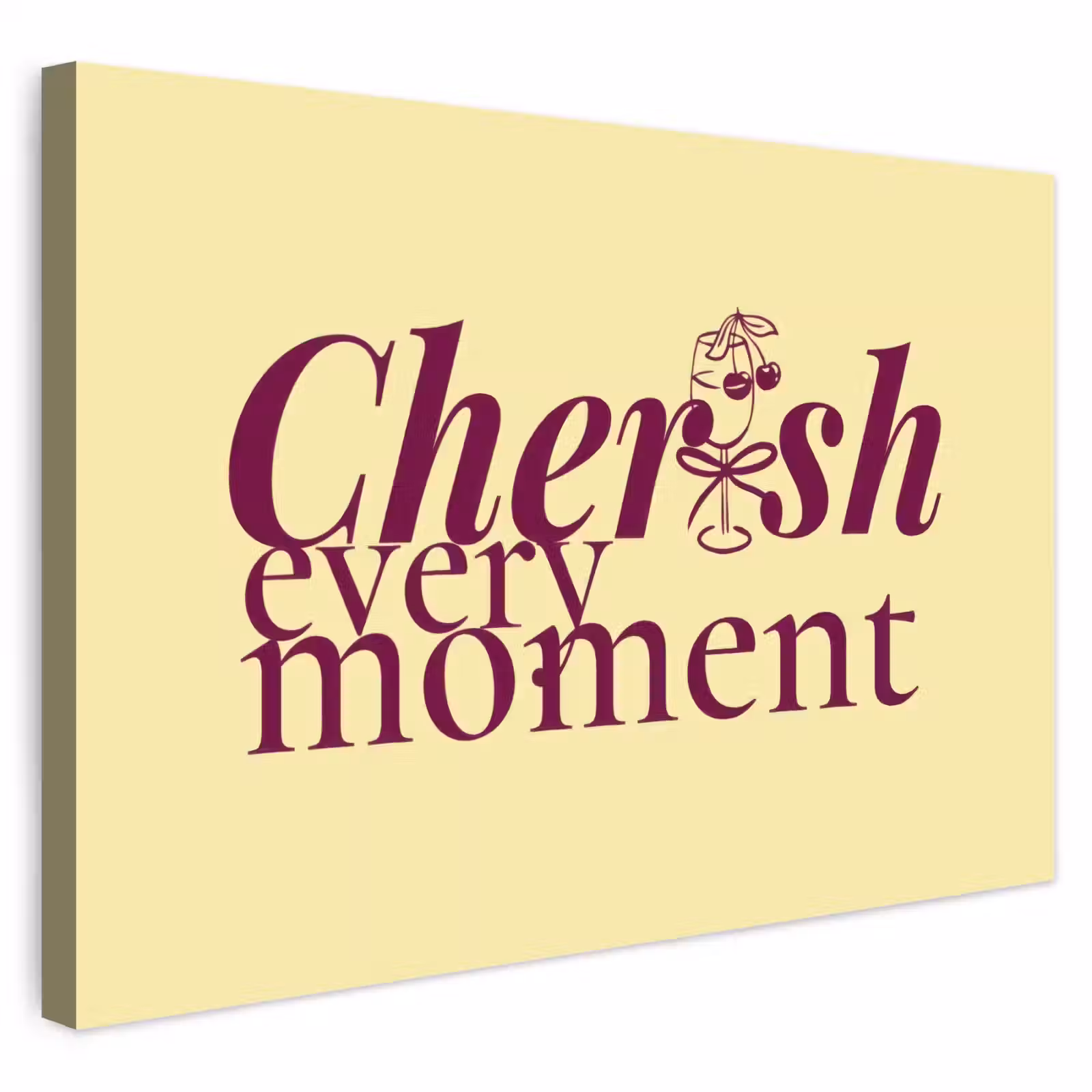 Buiten canvas - Cherish every moment - Cocktailglas - Geel — 1