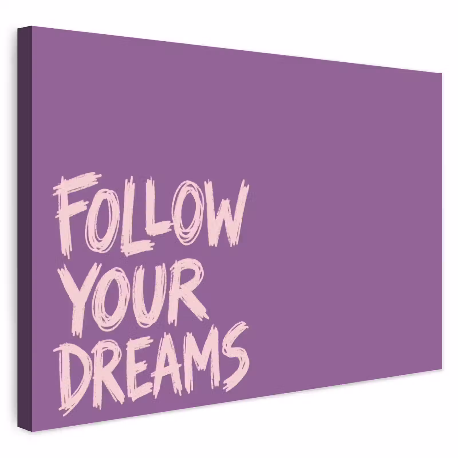 Buiten canvas - Follow your dreams - Paars - Penseeltextuur — 1