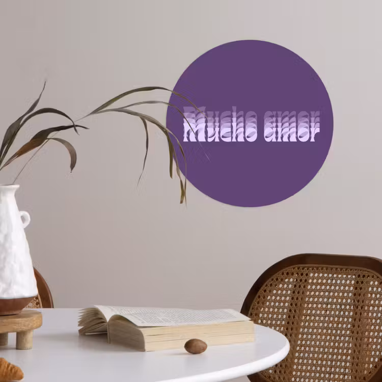 Behangcirkel - Mucho amor - Paars - Grafisch — 4