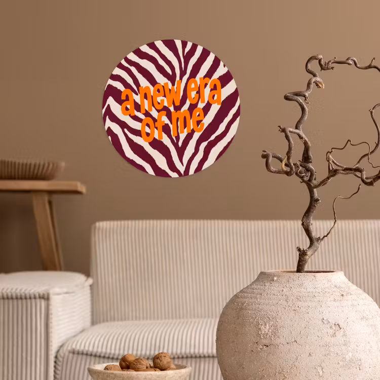 Behangcirkel - New era - Bordeaux - Zebraprint — 2