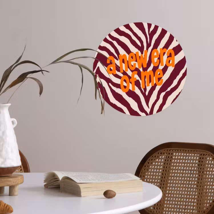Behangcirkel - New era - Bordeaux - Zebraprint — 4