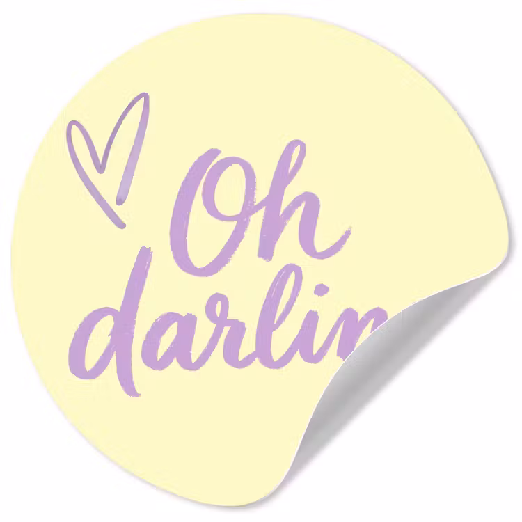 Behangcirkel - Oh darling - Geel - Hart — 1