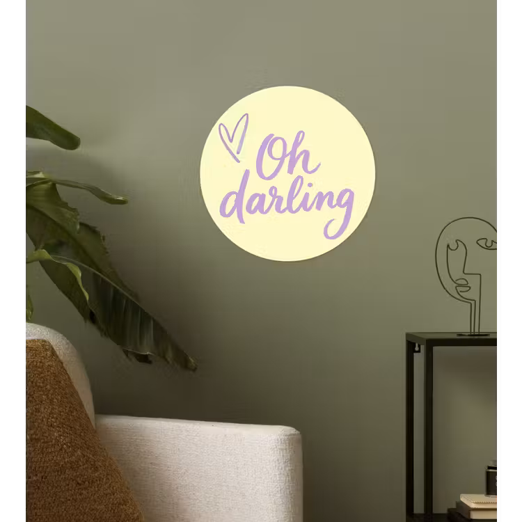 Behangcirkel - Oh darling - Geel - Hart — 3